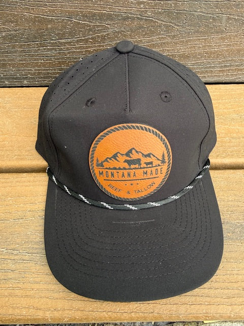 Montana Made Leather Patch Hat – Black Performance